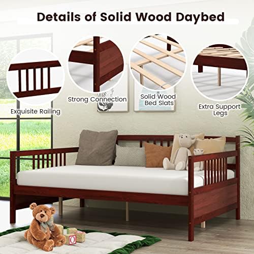 GIANTEX Full Size Daybed, Wooden Daybed Sofa Bed Frame - Image 3