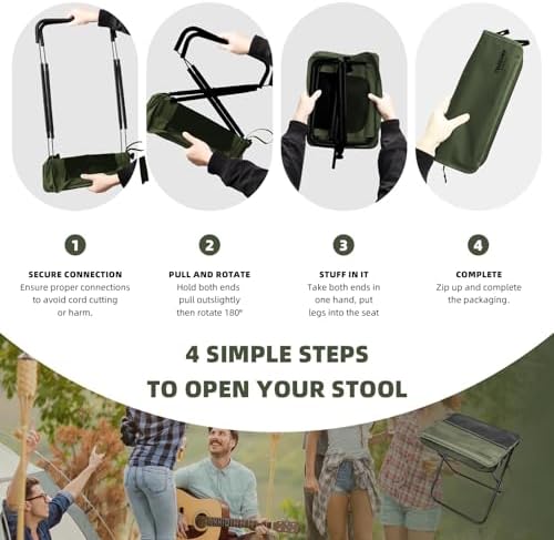 16" Extra Tall Portable Folding Stool - Image 3