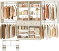 120 Inch Reversible Set of 2 Wood Closet Organizer System by Besiost