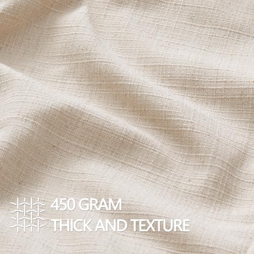 MIULEE Thick Textured Lumbar Throw Pillow Covers 20x12 Inch Natural Linen - Image 2