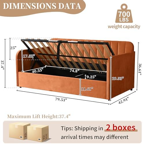 Twin Day Bed with Lift Up Storage - Image 3
