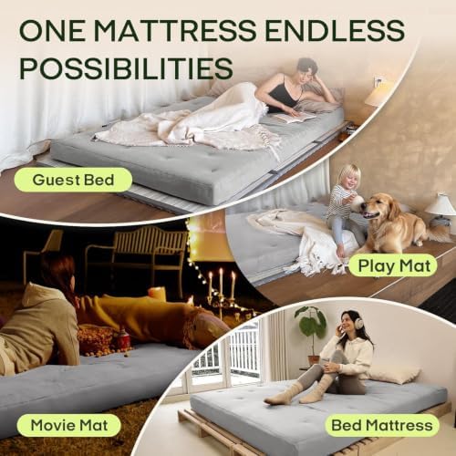 ZonLi Japanese Floor Futon Mattress 100% Cotton Washable Cover Foldable - Image 5