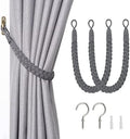 NICEEC 2 Pack Natural Cotton Rope Curtain Tiebacks Elegant Boho Style by NICEEC