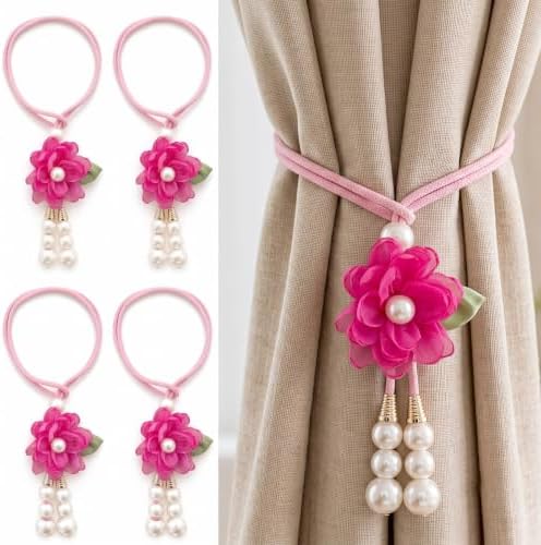 Adjustable Curtain Tiebacks， 4pcs Hand-Woven Rope by TAMHOO