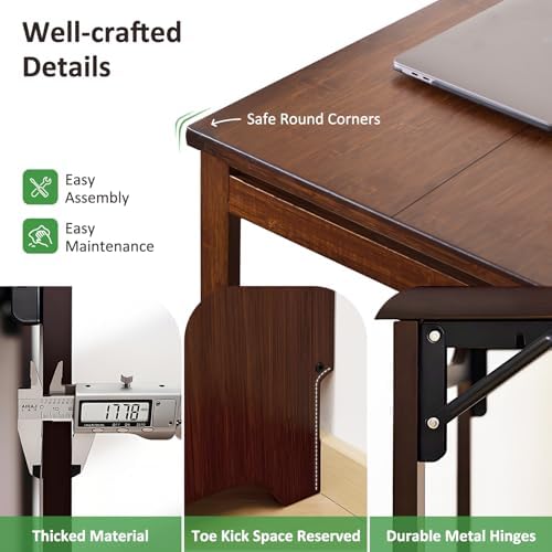 Bamboo Folable Desk for Small Spaces, Folding Desk - Image 5