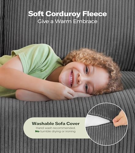 Welzona Loveseat, Corduroy Love Seat, Small Loveseat Sofa - Image 3