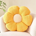 Flower Throw Pillow, Soft Yellow 17.7" Shaped Floor Pillow by Kcvvcr