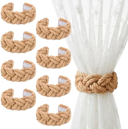 Novabright 8 Pcs Boho Curtain Tiebacks Braided Curtain Ties by Unknown