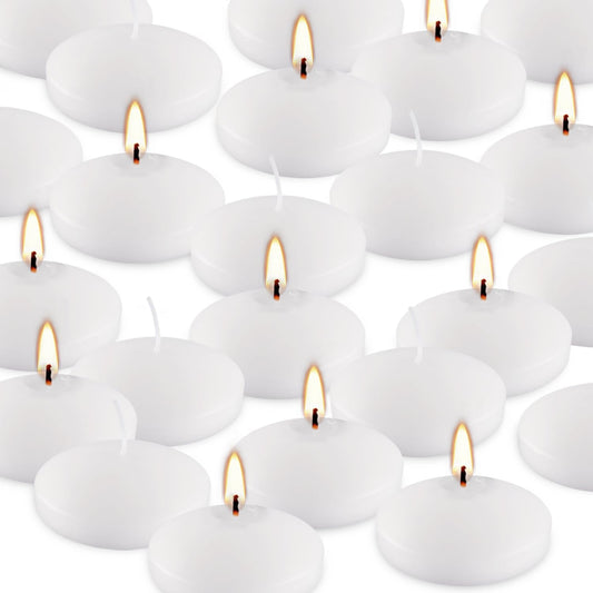 3 Inch Floating Candles Set of 12, Unscented White Candles for Wedding, Pool Party, Holiday Centerpieces & Home Decor