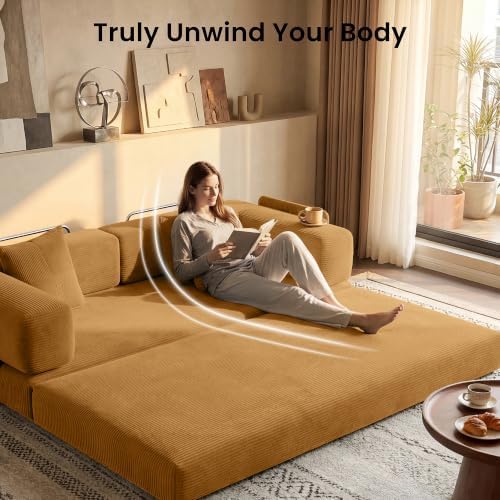 78.8" Convertible Futon Sofa Bed, Boneless Couch - Image 5