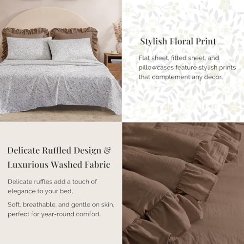 BLOOMHAVEN Oversized King Comforter Sets-7 Pieces Ruffle Bedding - Image 4