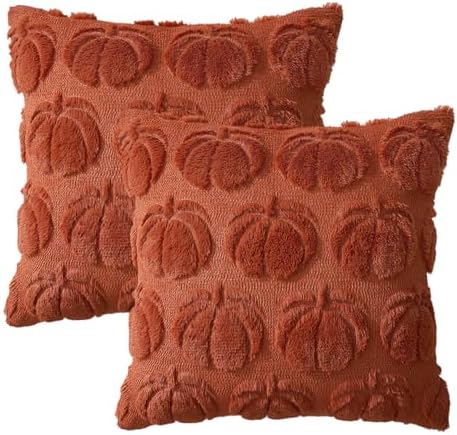 MIULEE Fall Pillow Covers Pumpkin Fall Decor 26x26 Rust - Image 7