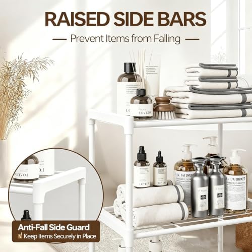 3-Tier Storage Shelves with Plastic Connectors – Metal Shelf Organizer - Image 5