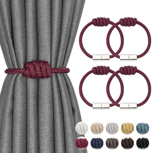 NICEEC 4 Pack Mini Magnetic Curtain Tiebacks Modern Simple Style Drape Tie by NICEEC