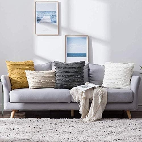 MIULEE Boho Linen Striped Throw Pillow Covers 16x16 - Image 2