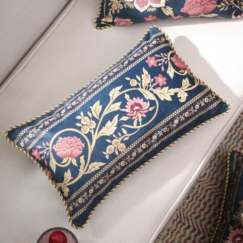 patdrea Designer Velvet Vintage Lumbar Pillow Cover - Image 2