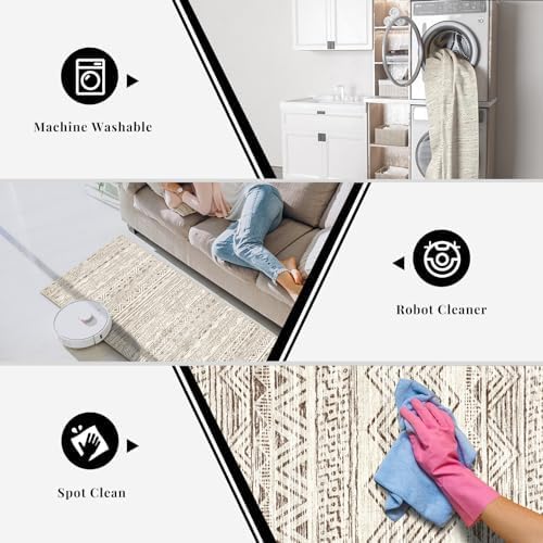 3x15 Washable Kitchen Runner Rug: Modern Moroccan Runners - Image 4