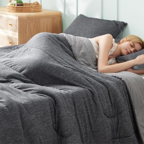 Bedsure California King Comforter Set, All-Season & Cooling, Dark Grey by BEDSURE