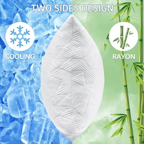 Cooling Pillows Standard Size Set of 4, Shredded Memory Foam Bed Pillows - Image 2