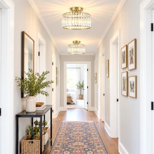 Crystal Ceiling Light Fixture, Modern Semi Flush Mount Ceiling Light, Close To - Image 2