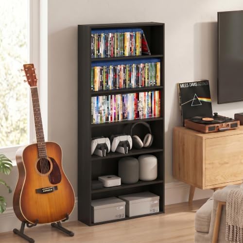 Furinno Basic DVD Shelf, 6-Tier Media Shelf, CD Rack by Furinno-FitsYourSpaceFitsYourBudget