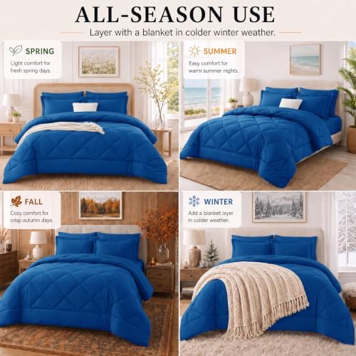 CozyLux Twin XL Comforter Set 68"x88" Classic Blue - Image 7