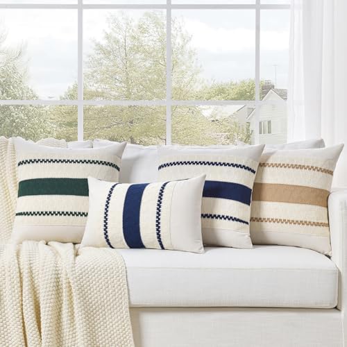 Fancy Homi Set of 1 Navy Blue Lumbar Decorative Throw Pillow Covers 12x20 Inch - Image 7