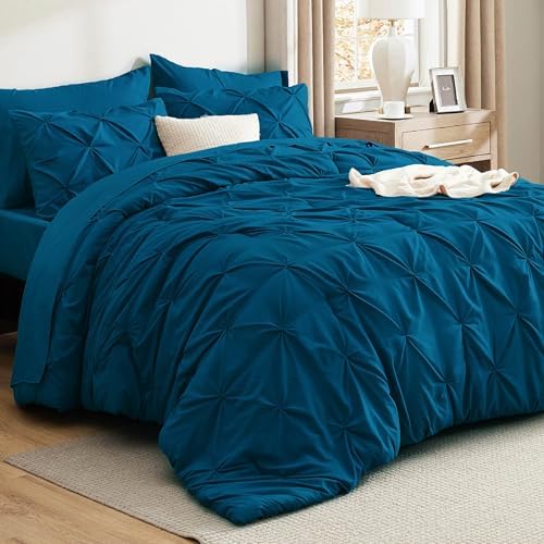 Bedsure Twin Comforter Set & Sheet Set, 5-Piece Teal Bedding Set by BEDSURE