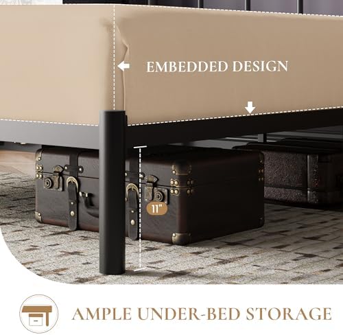SHA CERLIN Queen Size Metal Platform Bed Frame - Image 4