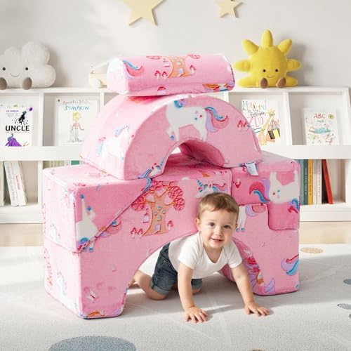 MeMoreCool Glow in Dark Kids Couch, Foam Climbing Sofa - Image 2
