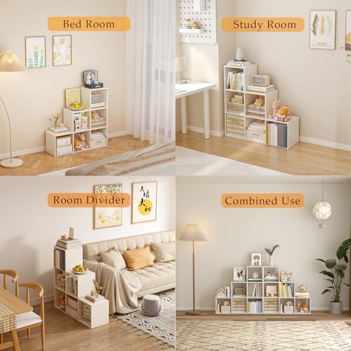 OSCHF Ladder Cube Storage Bookcase, 6-Cube Corner Shelf - Image 4