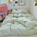 Nayoroom Green Gingham Comforter Set Queen Plaid Checkered Dorm Bedding by Nayoroom
