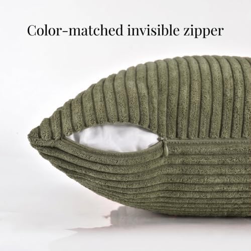 Fancy Homi Olive Green Big Decorative Throw Pillow Covers 24x24 Inch - Image 3