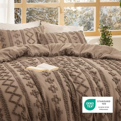 Bedsure Boho Comforter Set California King, BedroomDecor Bedding Light Brown - Image 5