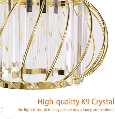 Gold Crystal Ceiling Light Fixture - Image 2