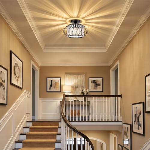 Black Crystal Ceiling Light Fixture - Image 6