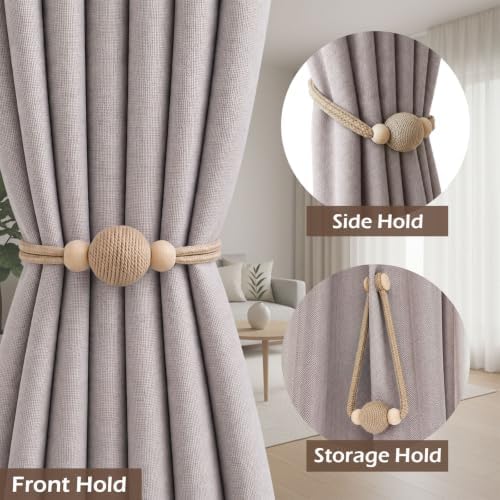 2 Pack Magnetic Curtain Tiebacks, Minimalist Curtain Holdbacks - Image 6
