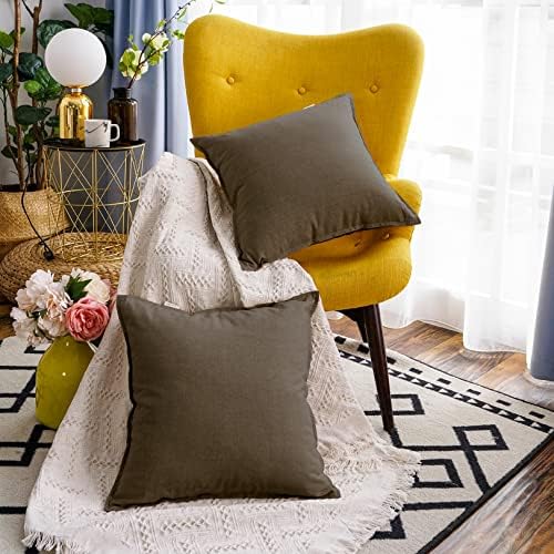 Jeanerlor Solid Cotton Linen Decoration 18"x18" Throw Pillow Cushion Case - Image 6