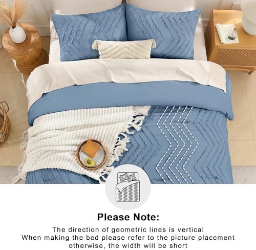Andency Greyish Blue Alaskan King Comforter Set 128x120 Extra Large - Image 5