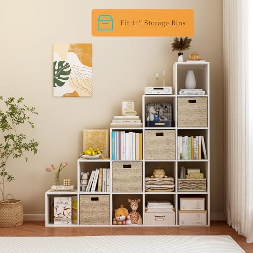 OSCHF Ladder Cube Storage Bookcase, 15-Cube Corner Shelf - Image 6