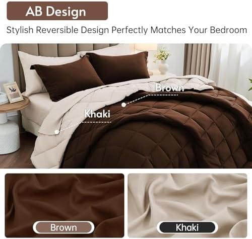 California King Comforter Set 7-Piece, Reversible Bed in a Bag - Image 3