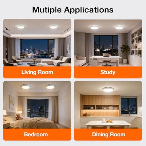 Sylvania 12" LED Flush Mount Ceiling Light Fixture, 1600 LMS, Warm White - Image 4