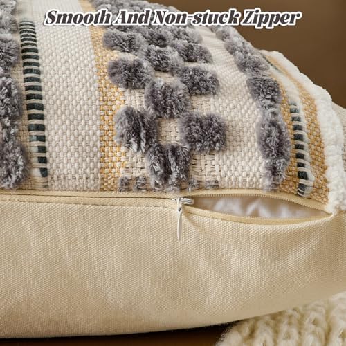 AmHoo Chenille Striped Textured Boho Throw Pillow Covers Aesthetic - Image 3
