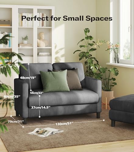 Welzona Loveseat, Corduroy Love Seat, Small Loveseat Sofa - Image 2