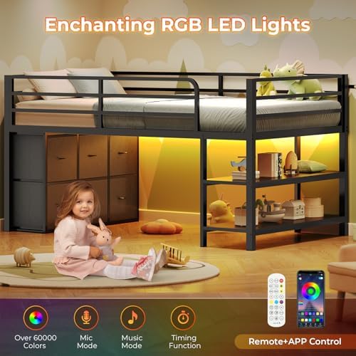 ADORNEVE Low Loft Bed Twin Size - Image 3
