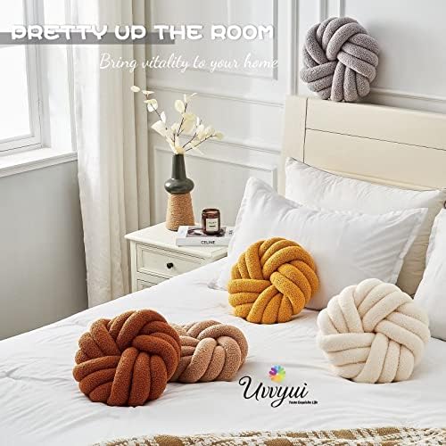 Knot Pillows, 14 Inch Decorative Throw Pillows Round Pillows Cushion, Soft - Image 5
