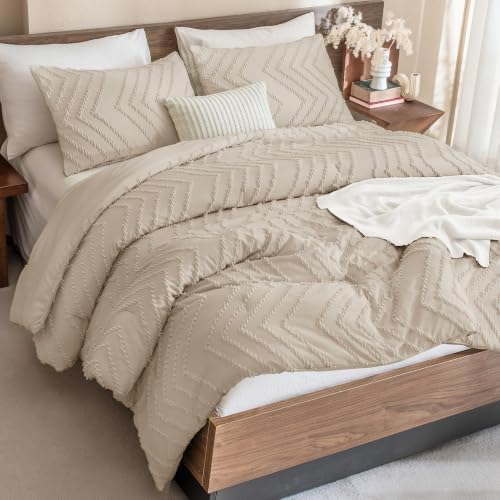 Andency Khaki Oversized Queen Comforter Set, 3 Pieces Bedding Set by Andency