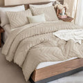 Andency Khaki Oversized Queen Comforter Set, 3 Pieces Bedding Set by Andency
