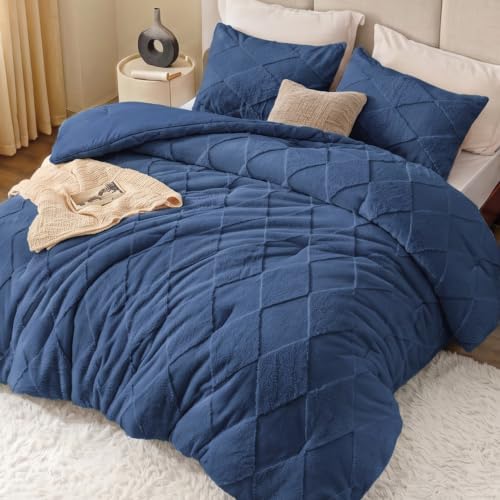 EXQ Home Tufted Diamond Comforter Set Full, 3 Pieces Bed Set, Dark Blue - Image 3