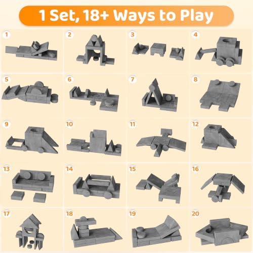18Pcs Kids Play Couch, Modular Foam Couch, Convertible - Image 3